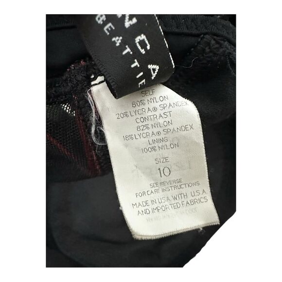 La Blanca Mesh Stripe One Piece pinup retro 80s 90s vintage 
Black Red - Picture 7 of 9